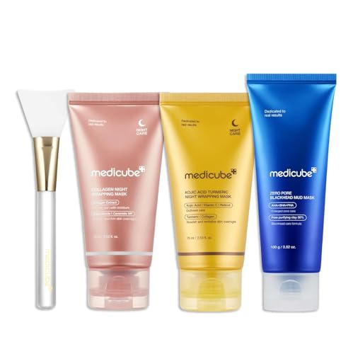 medicube Pore & Glow K-Viral Mask Set: Collagen Overnight Wrappin...