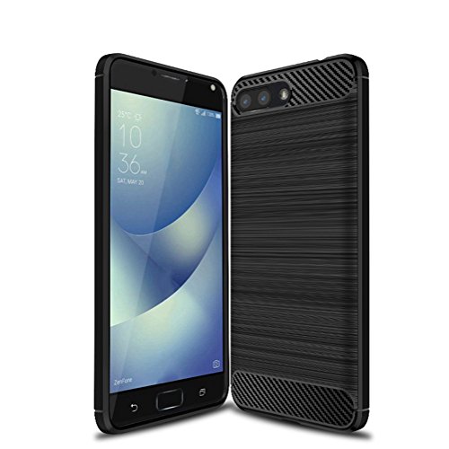 Funda ASUS ZenFone 4 MAX ZC520KL,Funda Fibra de Carbono Anti-Rasguño y Resistente Huellas Dactilares Totalmente Protectora Caso de Cuero Cover Case Adecuado para el ASUS ZenFone 4 MAX