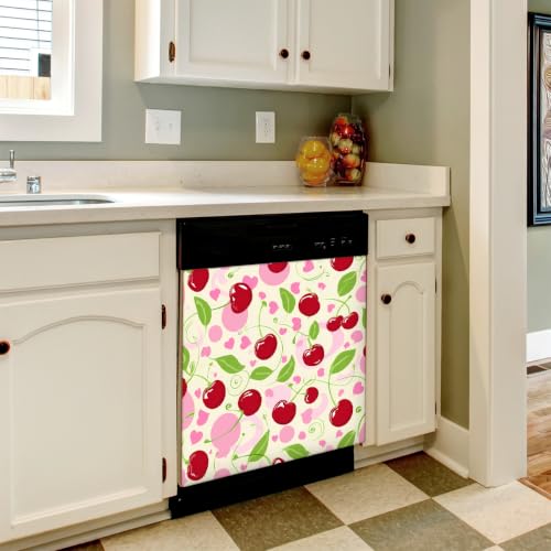Cubierta magnética para lavavajillas panel frontal protector corazón de cerezo 53x66 6