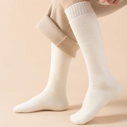 Image of SISOSOCK 3 Pairs Warm Knee High Socks for Women Winter Thick Soft Extreme Cold Weather Thermal Boot Socks with Gifts Box