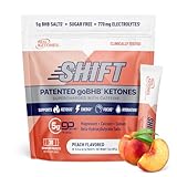 Real Ketones BHB Exogenous Ketones Drink Mix Packets Keto Electrolytes Powder Packets No Sugar with 4 Main Fasting Electrolytes Plus Hydrating Patented Keto BHB - 30 Count Peach Caffeine