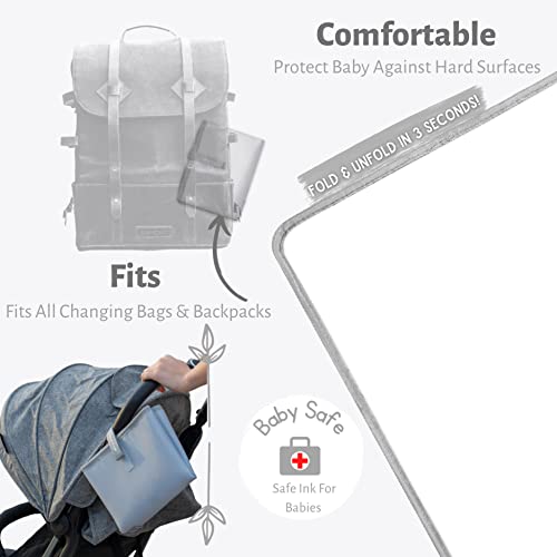 Precious Snuggle Portable Diaper Changing Pad | Waterproof Foldable Baby Changing Mat - Unisex Lightweight Changing Pad - Large Surface - Small & Compact | Double Wipeable Sides (Simple) #TOP4
