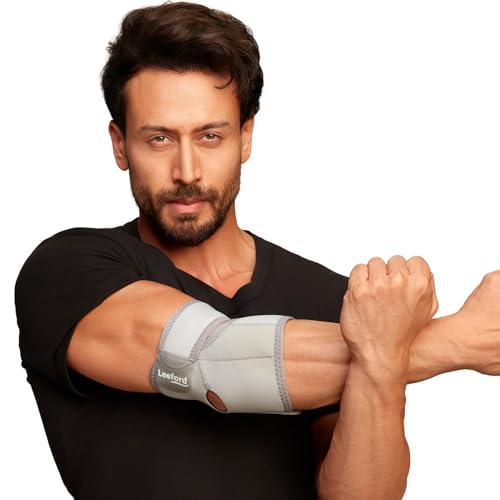 Image of Leeford Elbow Wrap for Men and Women, Neoprene, Universal | Gym Workout, Badminton, Pain Relief & Joint Support, Tennis Elbow Guard