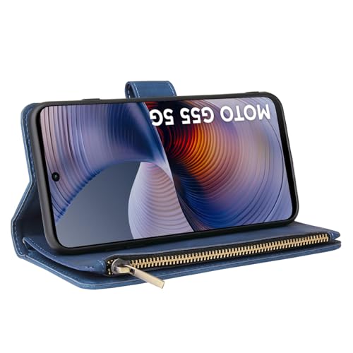 Coque Motorola Moto G55 5G Asuwish avec étui portefeuille en cuir rabat et protège-écran - 4