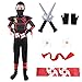 Wizland Bambini Ninja Costume Outfit, ragazzi Ninjago Fancy Dress Up per Halloween Carnevale 7-9 anni