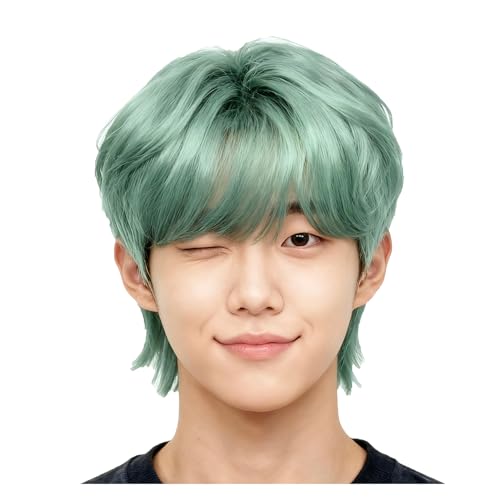 Jaugola Men Baby Saja Costume Wig Anime Demon Boys Cosplay Props Halloween Party Outfit Accessories Merch Green