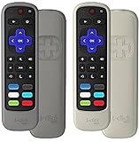 [Case Only - 2 Pack] Silicone Case/Cover for 1-clicktech [RT Series] Remote (Grey + Stone)