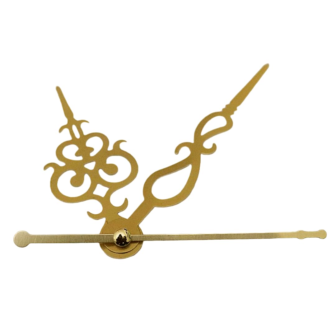 BanteyBanatey® Designer Clock Hands Set | DIY Clock Making Kit for Elegant Timepiece Crafting with Fancy Metal Needles Golden Color (Pack of 2 Sets)