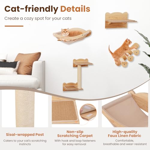 Mueble de pared para gatos PETSITE 4 piezas miniatura 7