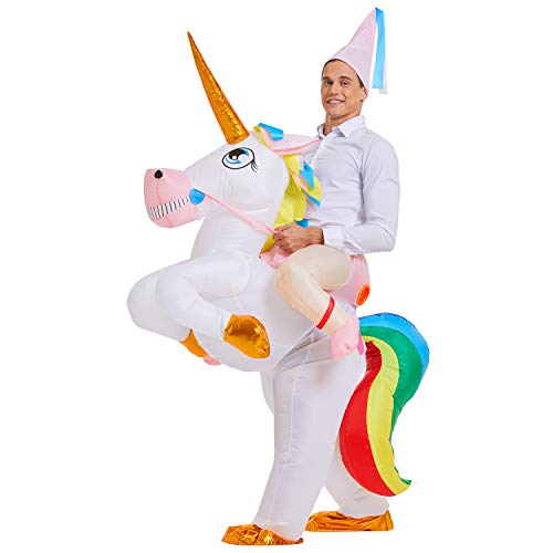 YEAHBEER Inflatable Dinosaur Costume for Kid, T-REX Halloween Costume, Halloween Blow Up Costume, Dinosaur Rider Costume