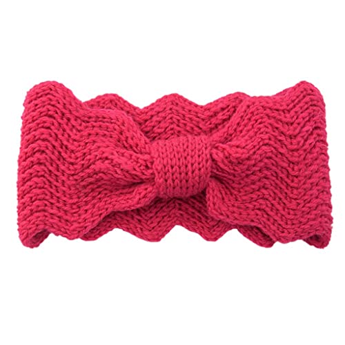 Bandana elástica para el cabello contra el viento frío con diadema tejida de ganchillo