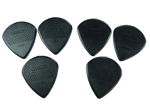 Dunlop Max Grip 471R3S Jazz Iii Stiffo médiators pour guitare en Nylon-Noir-Lot de 6 - Les Beatles, Paul McCartney, John Lennon, RIngo Starr, George Harrison Dunlop Max Grip 471R3S Jazz Iii Stiffo médiators pour guitare en Nylon-Noir-Lot de 6