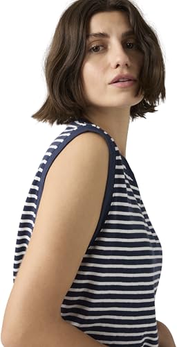 Levi’s Femme Débardeur Boxy en Coton, Basic, Bleu (Emmi Stripe Peacoat), L – vue 3