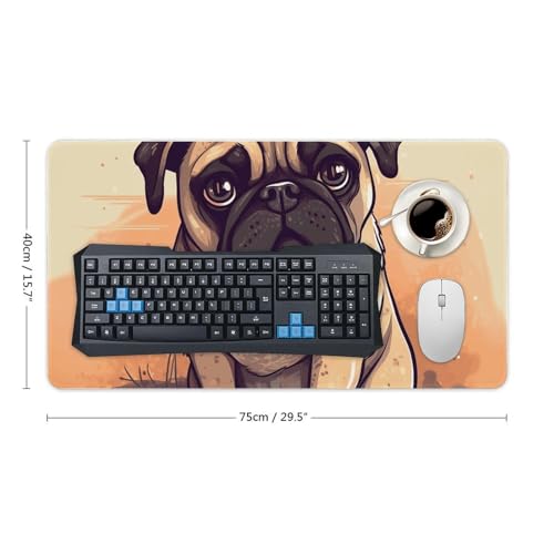 Tapis d'écriture carlin imperméable grand format pour clavier de bureau - 2