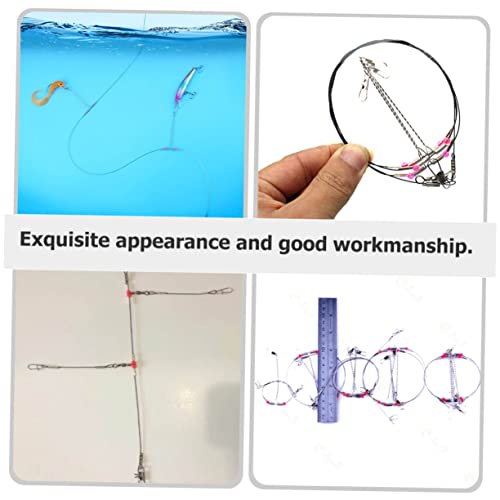 Happyyami 10pcs Líderes de Pesca de Acero Inoxidable miniatura 7