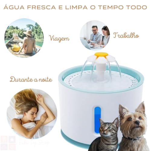 Fonte de Água para Cães e Gatos, Bebedouro Inteligente para Animais de Estimação com Circulação Auto