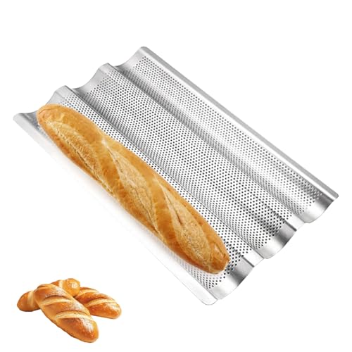 Eidoct Baguette Baking Bread Tray French Stick Bread Carbon Steel...
