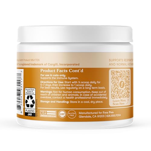 image for Fera Pets Lysine Powder for Cats - Immune Support Supplement with Quer