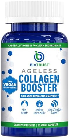 BioTrust Ageless Collagen Booster, Powerfully Support Beauty from Within, Vegan Collagen Builder for Glowing Skin, Gorgeous Hair, Beautiful Nails, Healthy Joints, 60 Capsules (30 Servings)