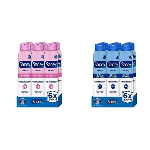 Desodorante Spray Sanex Dermo Invisible y Extra Control Antitranspirante Unisex