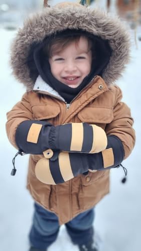 Image of CHOPPER MILL Kids Mountain Mittens for Skiing, Snowboarding, Sledding, Insulated with Extra Long Cuff to Keep Hands Warm in Winter