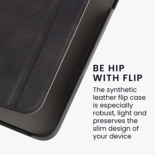 kwmobile Klapphülle kompatibel mit Tolino Vision 6 Hülle - eReader Case aus Kunstleder - Cover - Anthrazit