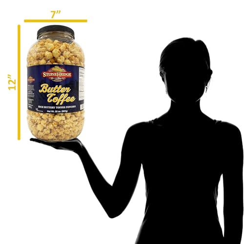 Stonehedge Farms Butter Toffee Flavored Popcorn - 32 Oz Large Tub - Bulk Gourmet Deliciously Old Fashioned Popped Sweet Snacks thumb #5