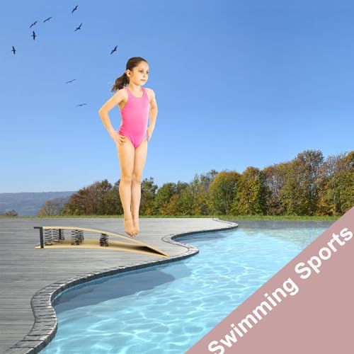 9 Springs Gymnastics Springboard for Adult , Spring Board with Rubber Anti-Slip Mat Base, Large Gymnastics Vault for Home, Pool and Outdoor Exercise, 350 lbs Capacity (Grey, 9 Springs)