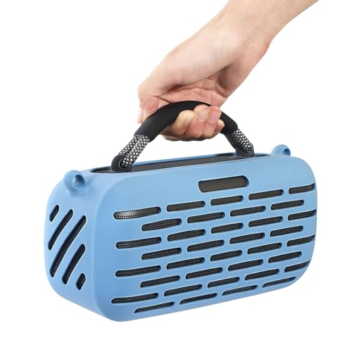 JOYSOG Soundlink Maxケース、Bose SoundLink MaxポータブルBluetoothスピーカー用シリコンケースカバー ショルダーストラップ付き保護キャリーケースバッグ(ブルー)
