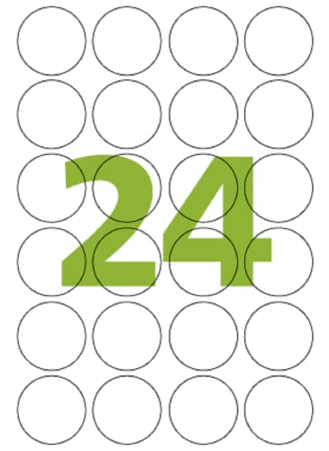 ColaCril Etiqueta Adesiva Ink-Jet/Laser Carta, Redonda, CC193, Branco, diâmetro de 42.33 mm, envelop