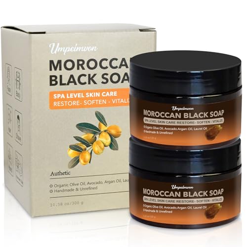 2 PCS Unrefined Moroccan Black Soap Handcrafted