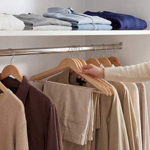 Image of StorageWorks Wooden Coat Hangers, 30 Pack Wood Clothes Hanger for Closet
