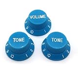 harpfeas Speed Control Knobs 1 Volume 2 Tone Guitar Knob Set Fit ST Style Electric Guitar Parts (Light Blue)