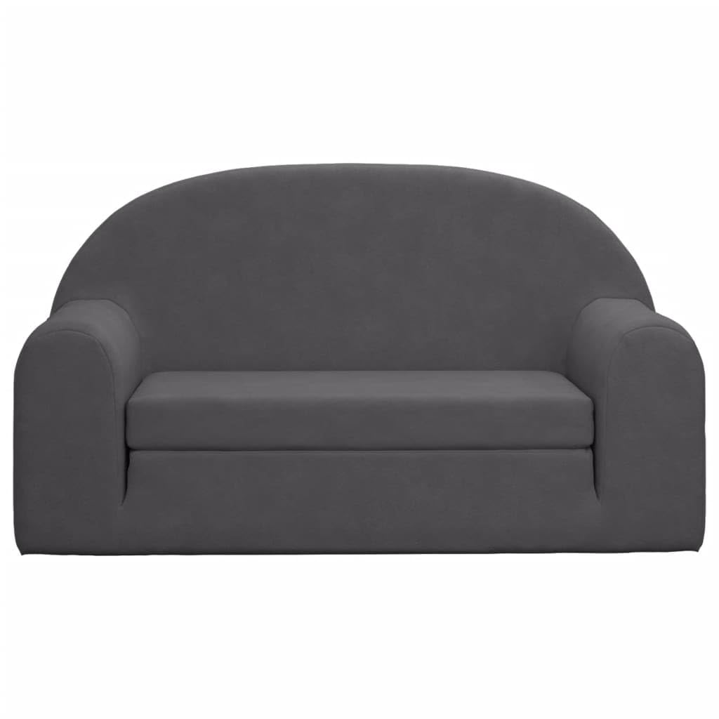 Sofá Cama de 2 plazas Felpa Suave Gris Antracita, Sofas De Salon, Sofa Relax - 357024