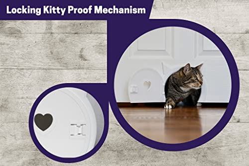 The Kitty Pass Interior Cat Door With Locking Privacy Door - Let Your Cat In And Out Of Closed Doors, Secure Pet Proof Gate Latch - For Cats Up To 21 Lbs #TOP3