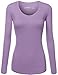 FPT Womens Basic Scoopneck Long Sleeve T-Shirt PAISLEY PURPLE MEDIUM