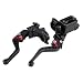 Keenso Motorrad Bremszylinder, 1 Paar 7/8 Zoll Universal Motorrad Hydraulische Bremse + Kupplungshebel Hauptbremszylinder Reservoir Hebel