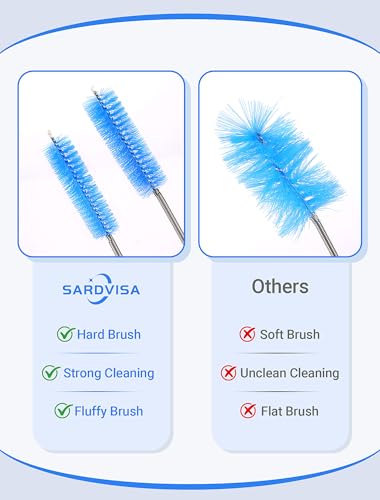 Image of Drain Cleaning Brush, 66 Inch Flexible Pipe Cleaner, 3 Straw Brush | 66 Inch Long Reach, Double Ended Nylon Bristles, Flexible Pipe Cleaning, Removes Hair & Debris, Includes 3 Straw Brushes
