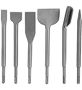 6-Piece Chisel Set for SDS Plus Bits, Drill Chisel Set Concrete Wall Drilling Tool for Tile Groov...