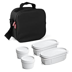 Tatay Urban Food Casual, Borsa Termica Porta Pranzo, 3L Capacità, con 4 Contenitori Alimentari, 2 x 0.5 L, 2 x 0.2 L, senza BPA, Nero, 22.5 x 10 x 22 cm