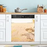Autunno Spaventapasseri Cornfield Copertura Lavastoviglie Magnetica Riutilizzabile per Frigoriferi Holiday Decor 58,4 x 66 cm