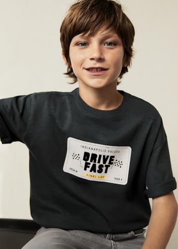 Image of Alan Jones Clothing Boys Oversized Cotton Printed T-Shirt | Round Neck, Short Sleeves, Casual Wear