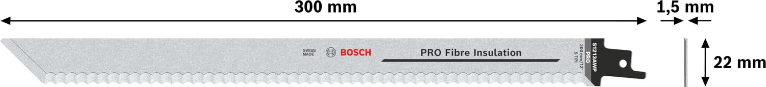Bosch Accessories Coffret de 2 lames de scie sabre S 1213 AWP Precision for Fibre Insulation (Length 225 mm, accessoires pour scie sabre) Noir