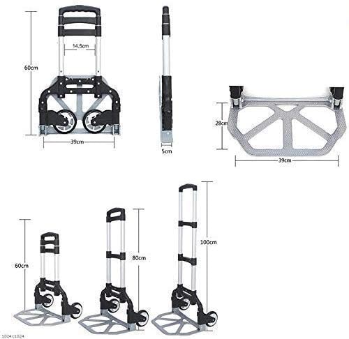 Lightweight Collapsible Shopping Trolley, Portable Aluminum Luggage Cart with 2 Wheels, Durable Red Storage Bag, Ideal for Groceries, Travel, Easy Fold & Compact Design