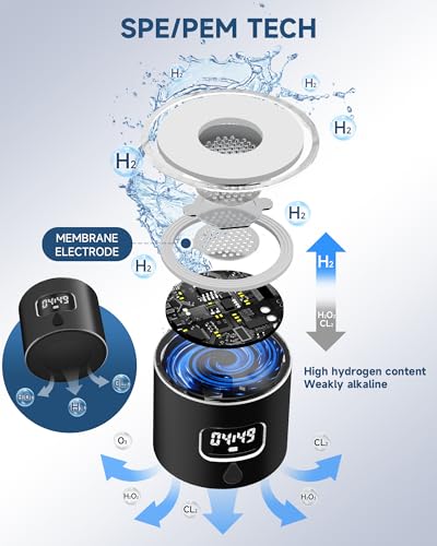 Image of Hydrogen Water Bottle - Portable, Rechargeable, LED Timer, Aluminum and Glass, 5000 PPB Hydrogen in 10 Minutes, 340ml Capacity, for Husband, Friend & Family, for Travel, Sports, Home, Office(Black)