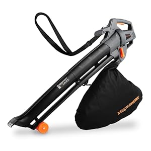 MasterWorx 3000W Leaf Blower Vacuum & Mulcher, 3-in-1 Corded Electric Garden Leaf Blower & Vacuum, 10:1 Mulching Ratio, 35L Collection Bag, 10m Cable & Shoulder Strap for Lawn, Patio & Driveway