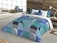 BOHEME Bettbezug 100% Baumwolle Moma blau 220 x 220 cm - Bett 135 cm