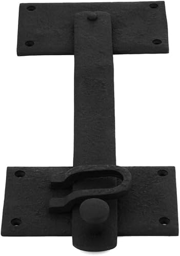 Miniatura 7 de Renovators Supply Manufacturing Pestillo abatible de hierro negro de 12 pulgadas, grande, antiguo, de dos caras, resistente a la corrosión, con