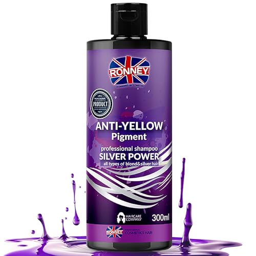 RONNEY Purple Shampoo for Blonde Hair that Eliminates Brassy Tones and Yellow Tint - 300ml Professional Blonde Shampoo for Bleached, Silver & Grey Hair - No Yellow Formula that Lightens & Adds Shine