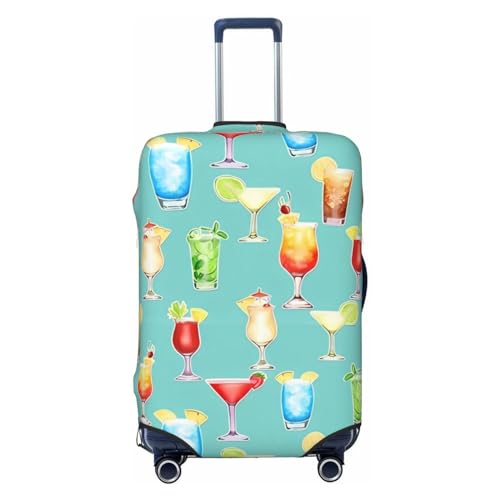 Watercolor Cocktails Travel Luggage Cover Elastic Anti-scratch Suitcase Cover Protector Spandex Stretch Luggage Baggage Covers Fits 22-24 Inch Luggage,M